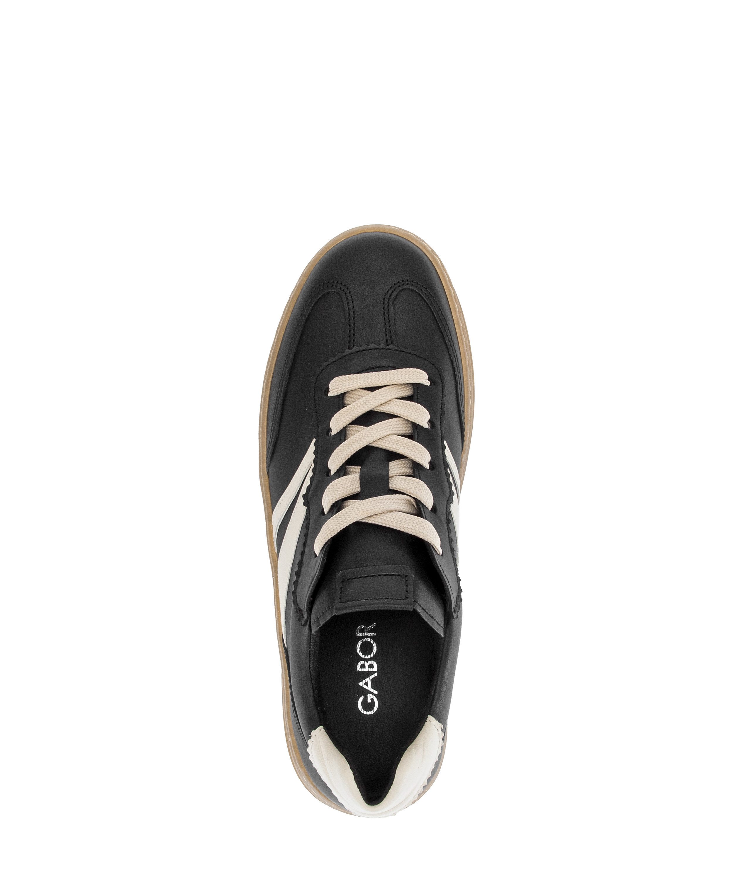 Gabor Sneaker Freizeitschuh, Halbschuh, Schnürer mit Kontrastbesatz, Weite G (weit)