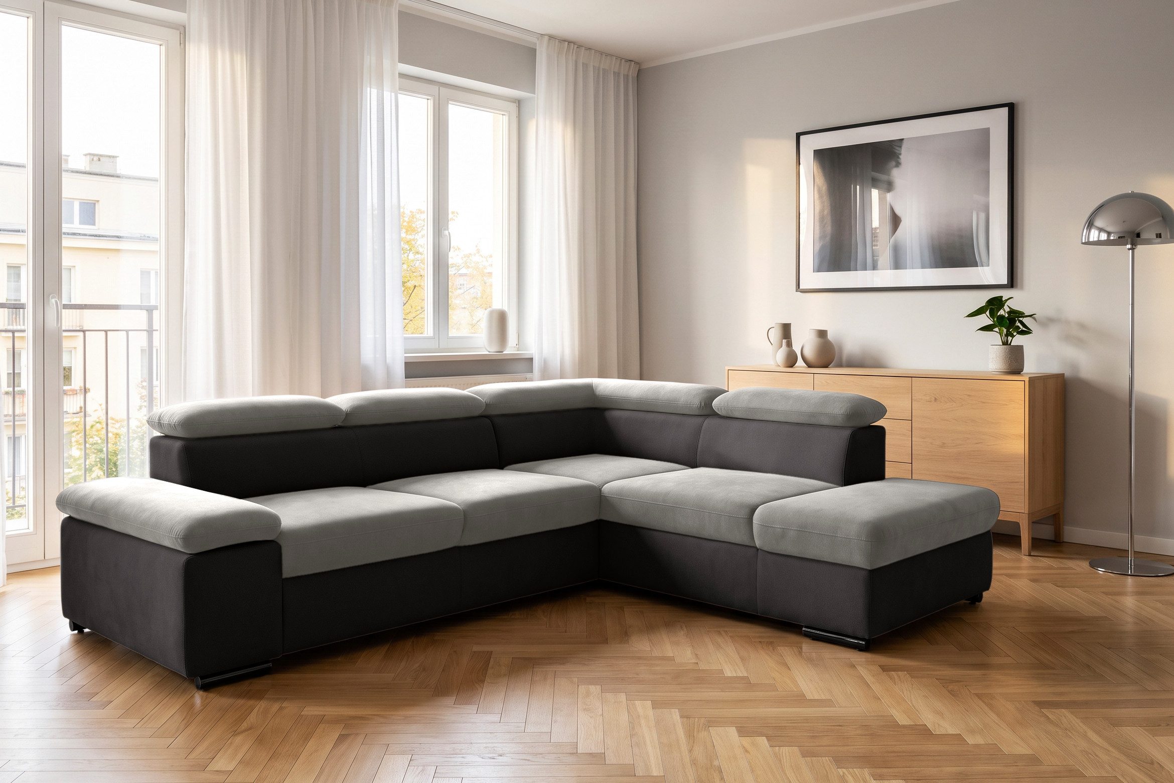 sit&more Ecksofa Valantine L-Form, B: 272 cm, Armteilverstellung, Kopfteilverstellung, mit Schlaffunktion, Komfortsofa, modern