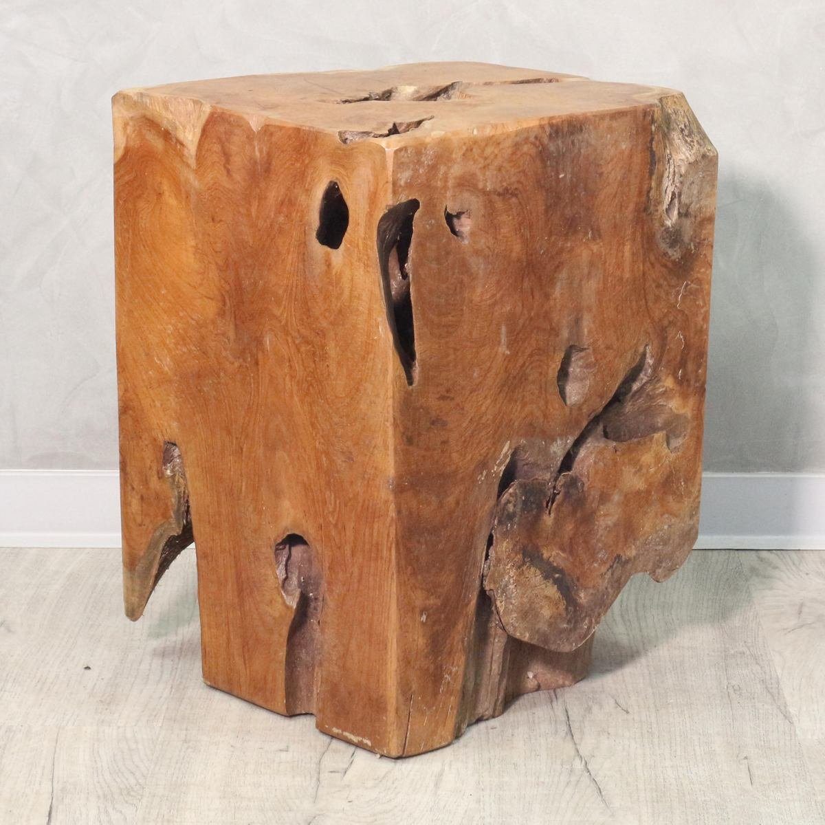 Oriental Galerie Blumenhocker Hocker aus massiven Holz Natur ca 29 x 41 cm Unikat H2 (1 St), Handarbeit