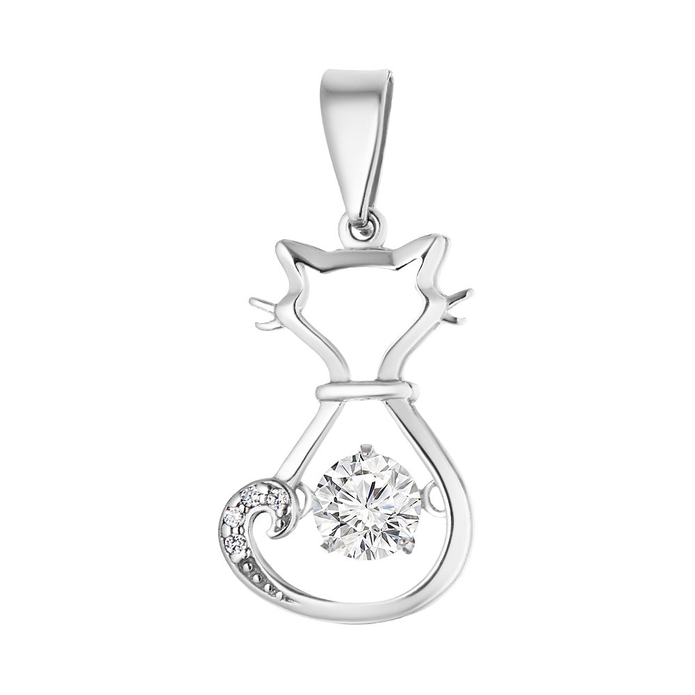 Kettenanhänger Kettenanhänger Anhänger Charm Katze 925 Silber Zirkon