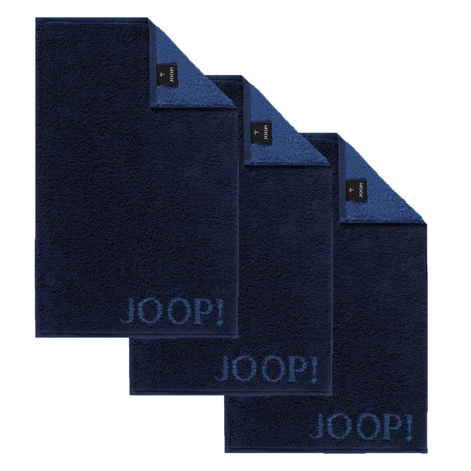 JOOP! Gästehandtücher Unisex Gästetuch 3er Pack Baumwolle, Frottier (Packung, 3-St)