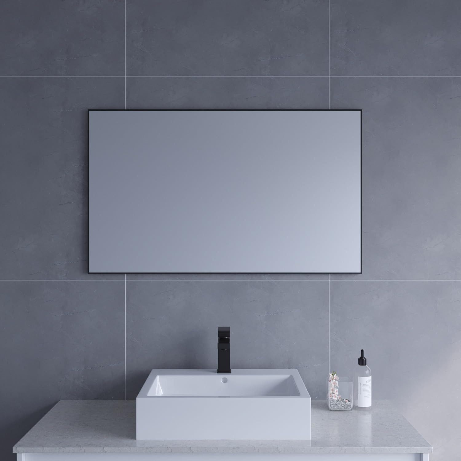 AQUABATOS Spiegel Wandspiegel schwarz Flur Spiegel Wand groß Badezimmer 100 günstig online kaufen