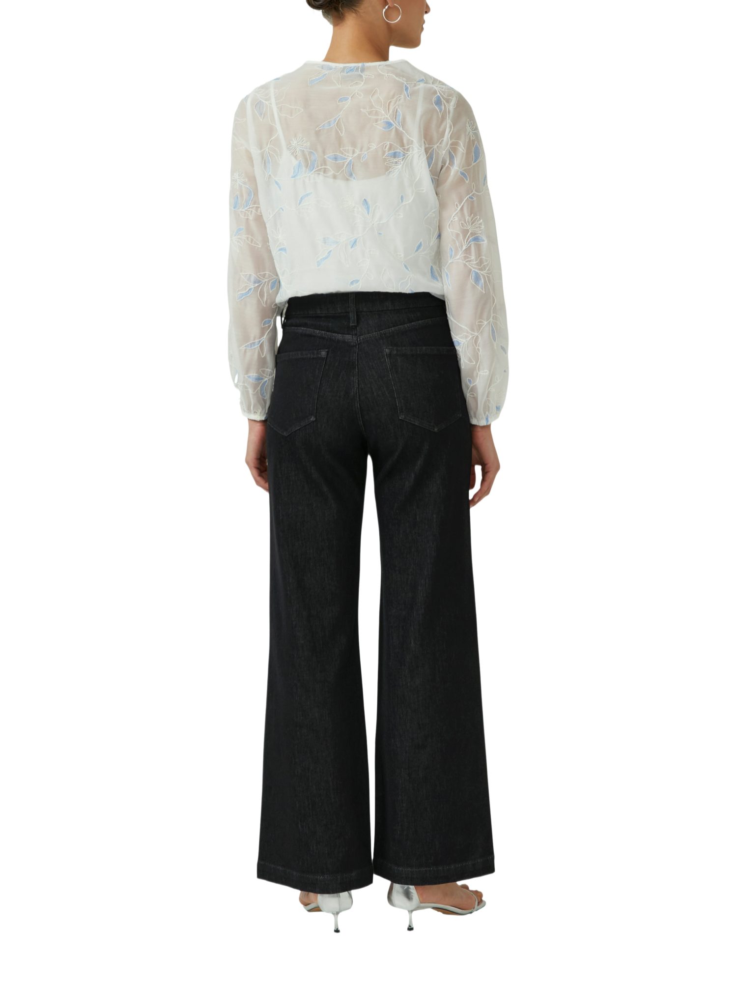 s.Oliver BLACK LABEL Hemdbluse weiß,Casual,Polyester,Floral,V-Ausschnitt,Lang,Gerade