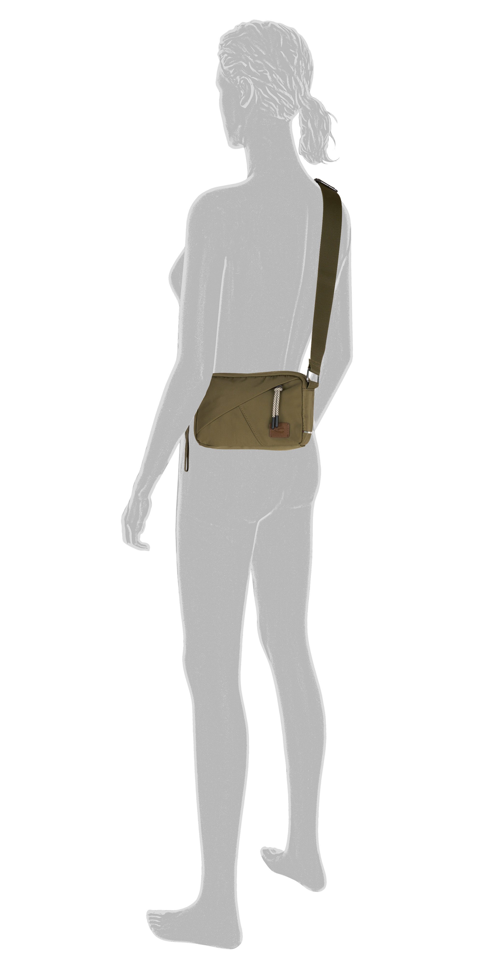 camel active Handtasche Aurum (Set, 2-tlg., abnehmbare Anhänger), aus recyceltem Polyester in Nylonstruktur, leicht & mit feinen Details