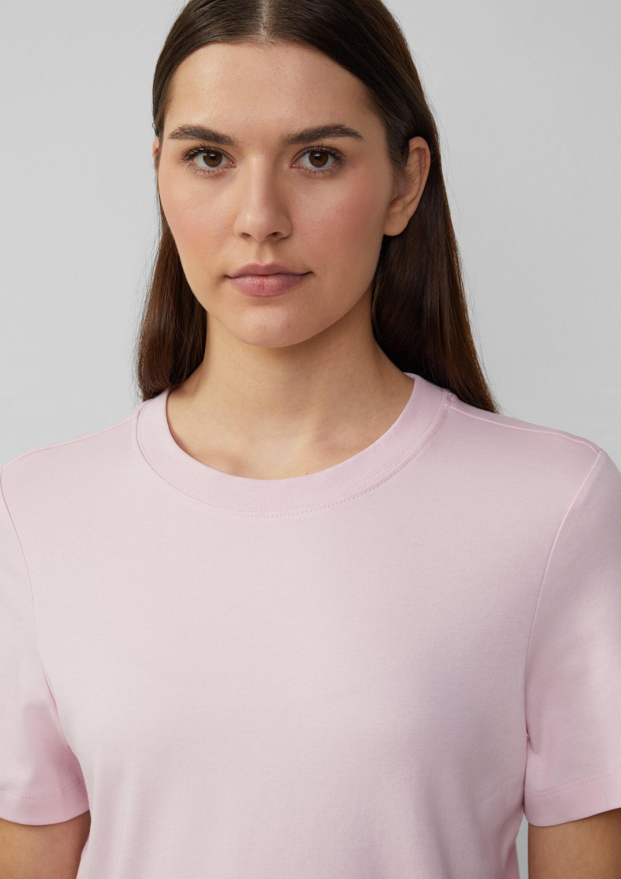 s.Oliver Kurzarmshirt T-Shirt Verkürztes T-Shirt aus Interlockjersey