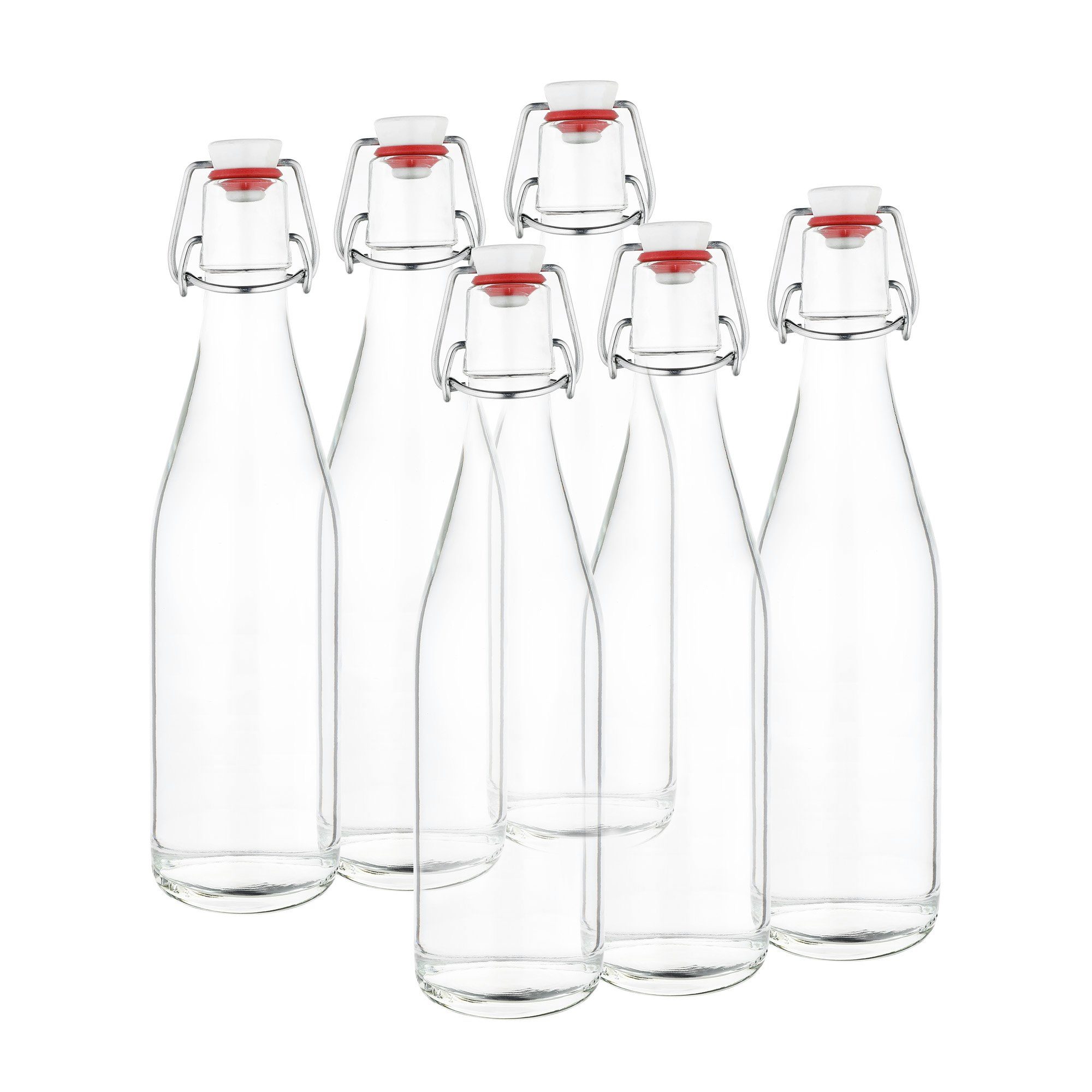 - Bügelverschluss Bügelflasche Set Glas 6er Vorratsglas Anton ml MamboCat + Glasflasche, 500