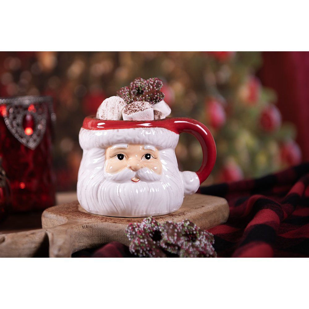 Clayre & Eef Tasse Festliche Weihnachtsmann Tasse 3D vintage Clayre & Eef 400 ml