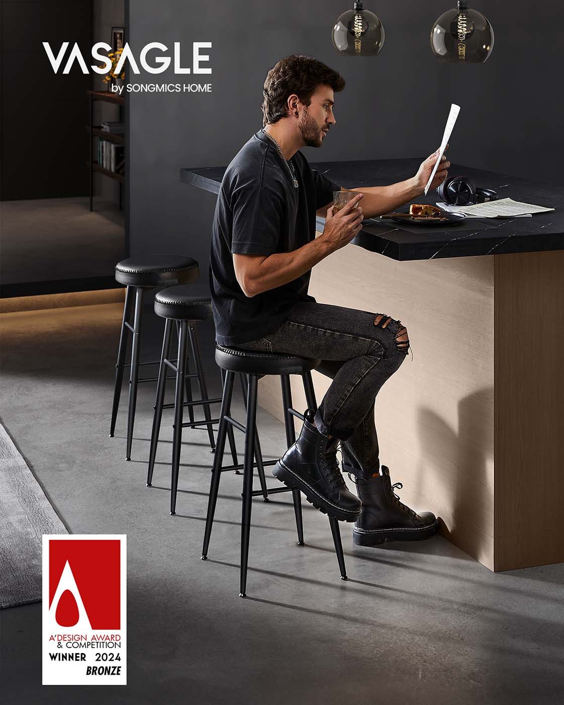 VASAGLE Barhocker (4 St), Kunstleder, 120kg belastbar, zwei Höhen günstig online kaufen