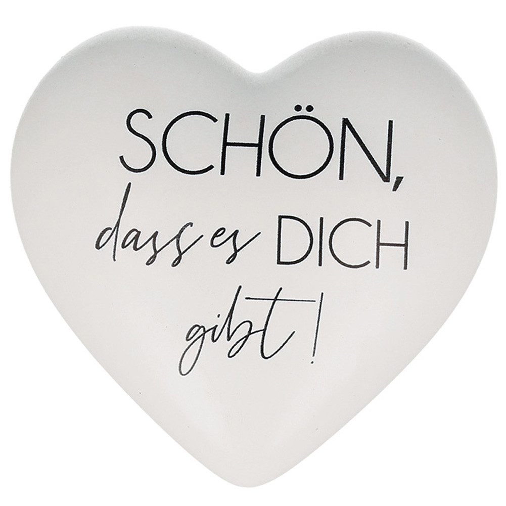 NOOR LIVING Dekoobjekt Deko Herz mit Spruch (Kleines Dankeschön, Herz Deko weiß), Kleines Geschenk Geburtstag, Valentinstag, Muttertag