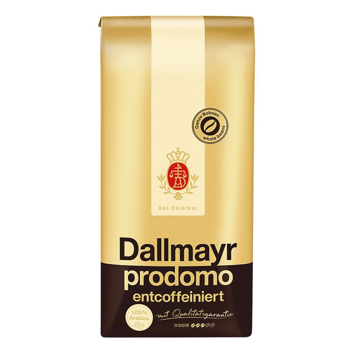 DALLMAYR Kaffee prodomo entcoffeiniert, 500 g, ganze Bohnen