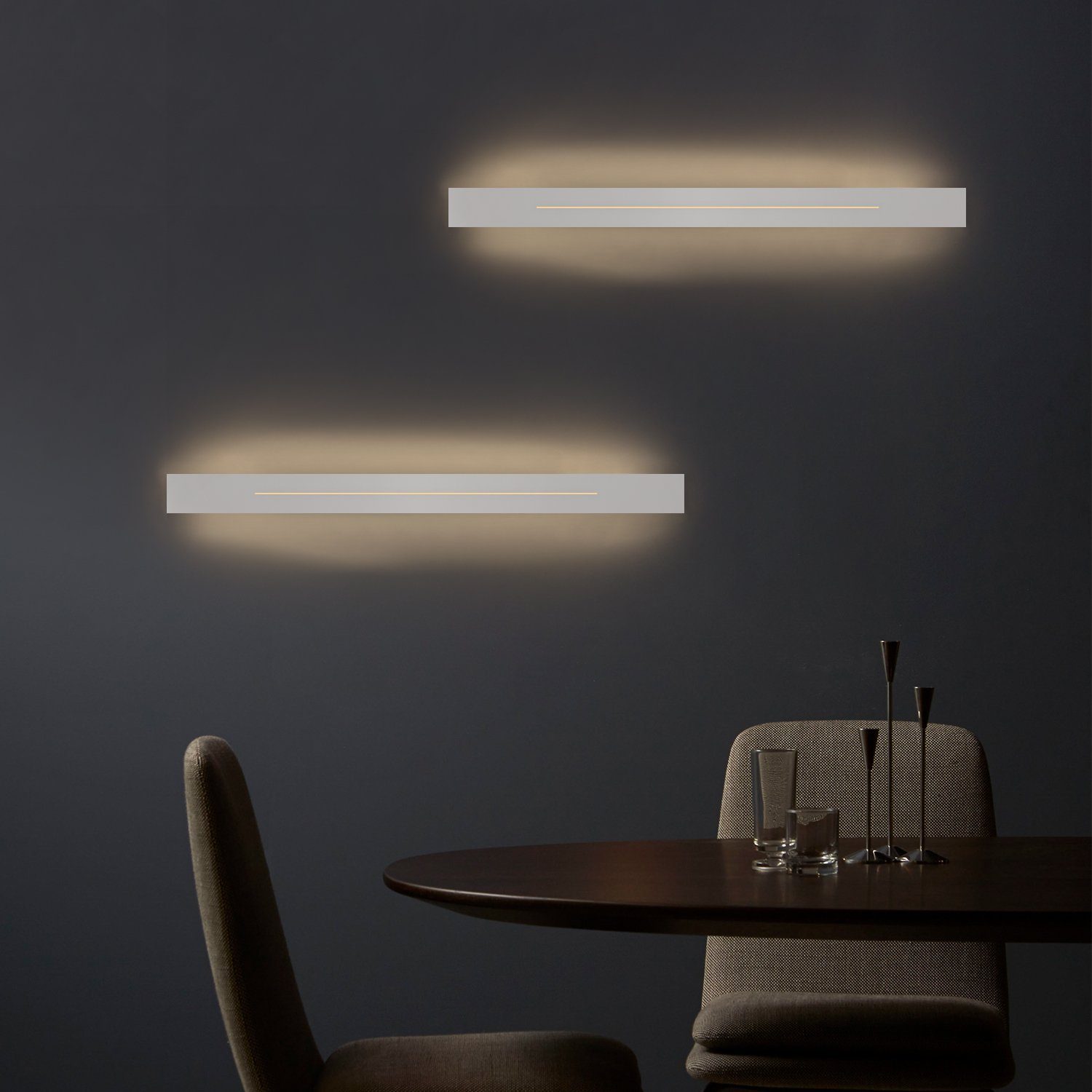 ZMH 60cm 60cm LED weiß/schwarz LED Wandlampe 30cm warmweiß, innen 100cm, fest Weiß Wandleuchte integriert,