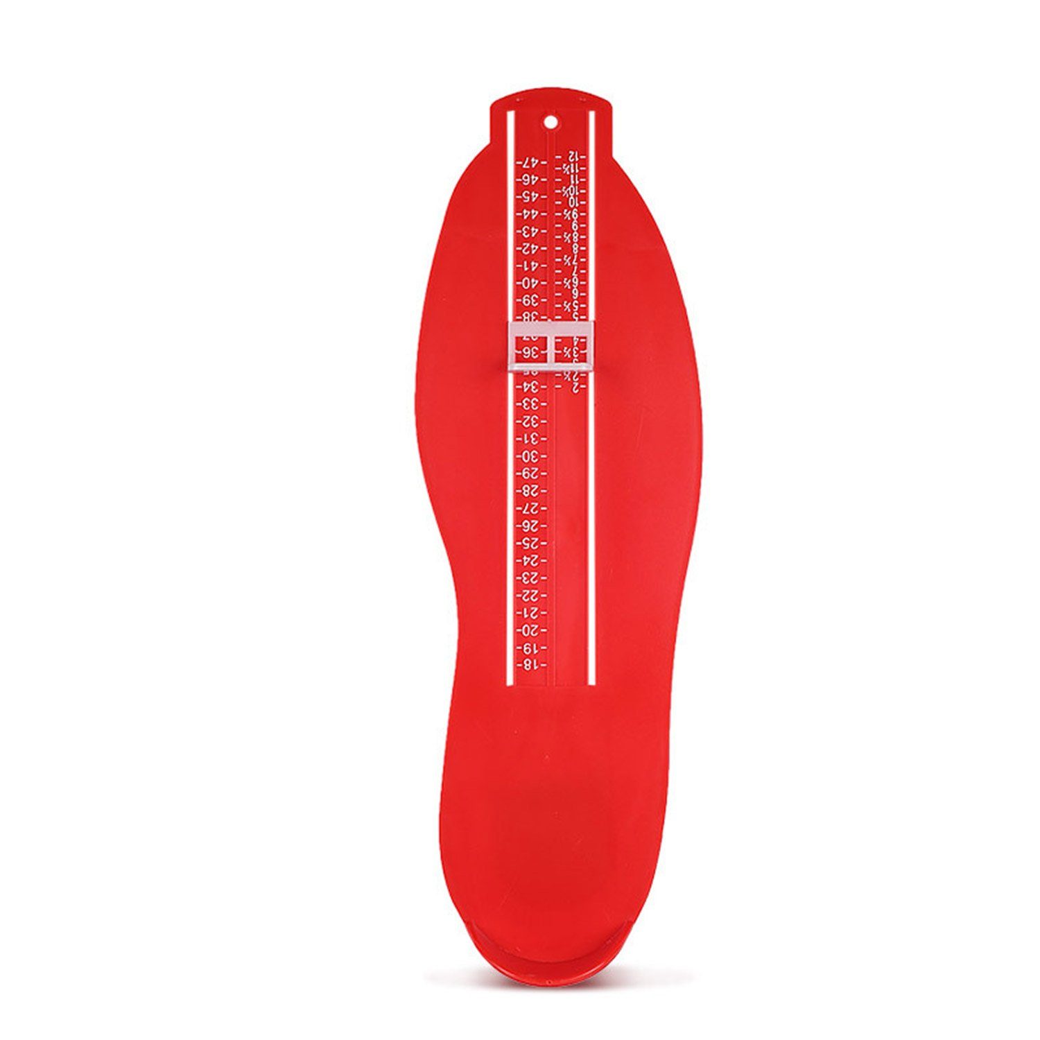 Daisred Messlatte Fußmessgerät Unisex Coole Gadget, Schuhgrößenmesser (1-tlg) Rot