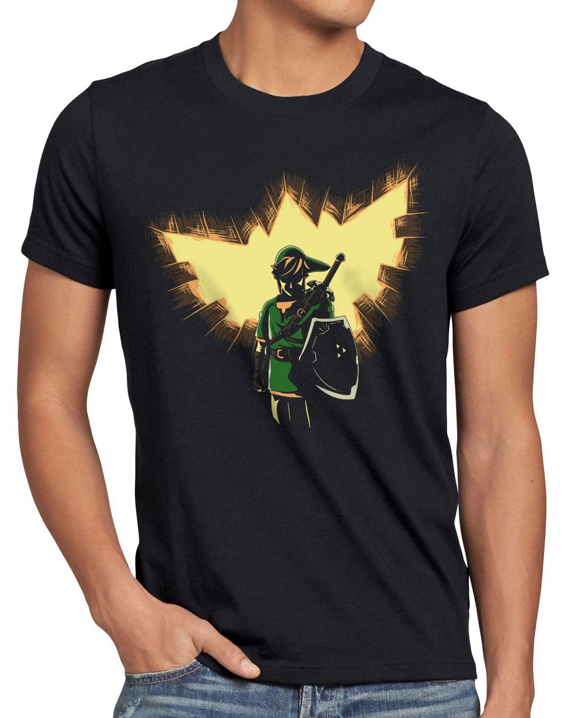 3ds T-Shirt the time zelda of breath Link Print-Shirt Herren switch ocarina wild snes n64 of style3