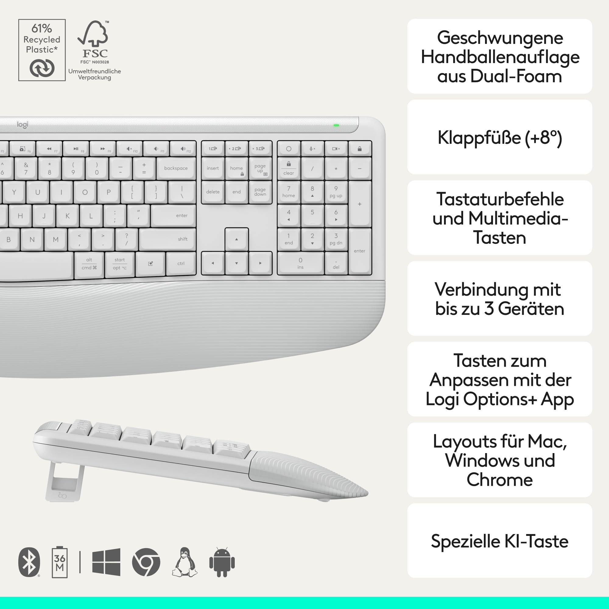 Logitech 920-014025 Tastatur (Vielseitige Logitech-Produktvariante mit zuverlässiger Leistung)