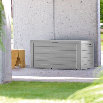 Deuba Auflagenbox Woody (1 St), Auflagentruhe Stecksystem Griffmulden Abschließbar Kissenbox