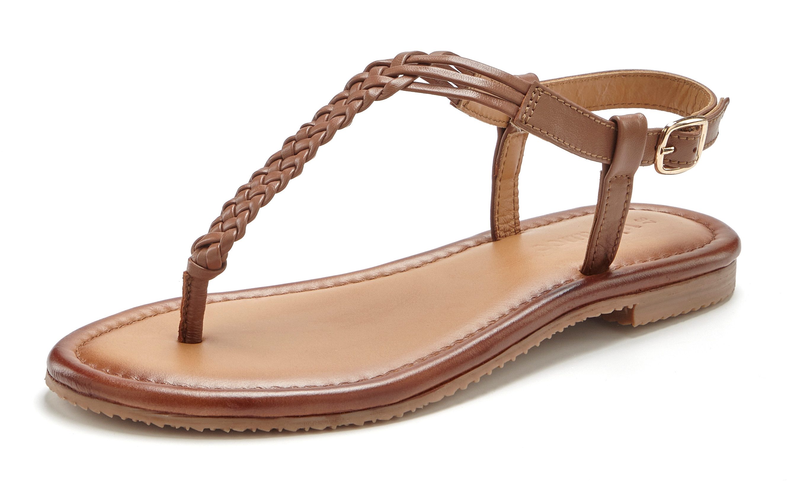 Vivance Sandalette, Sommerschuh, Sandale, Ledersandale, Zehentrenner NEU aus Leder mit Flecht-Optik