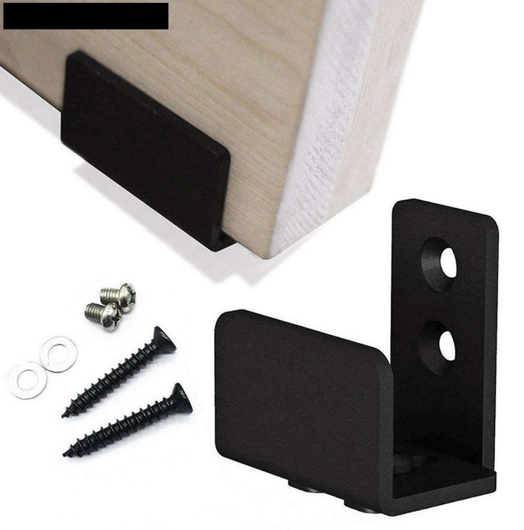 BAYLI Möbelgriff 2er Set Schiebetür Bodenführung in schwarz unten, verstellbare Bodenf