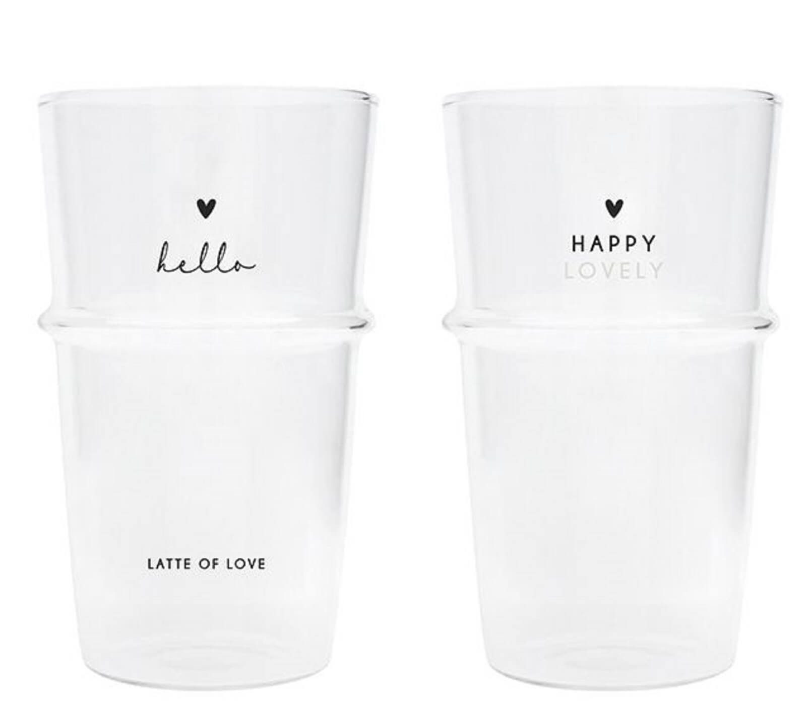 Tasse Bastion Collections 2er Set Latte Macchiato Gläser Herz BC Cappuccino