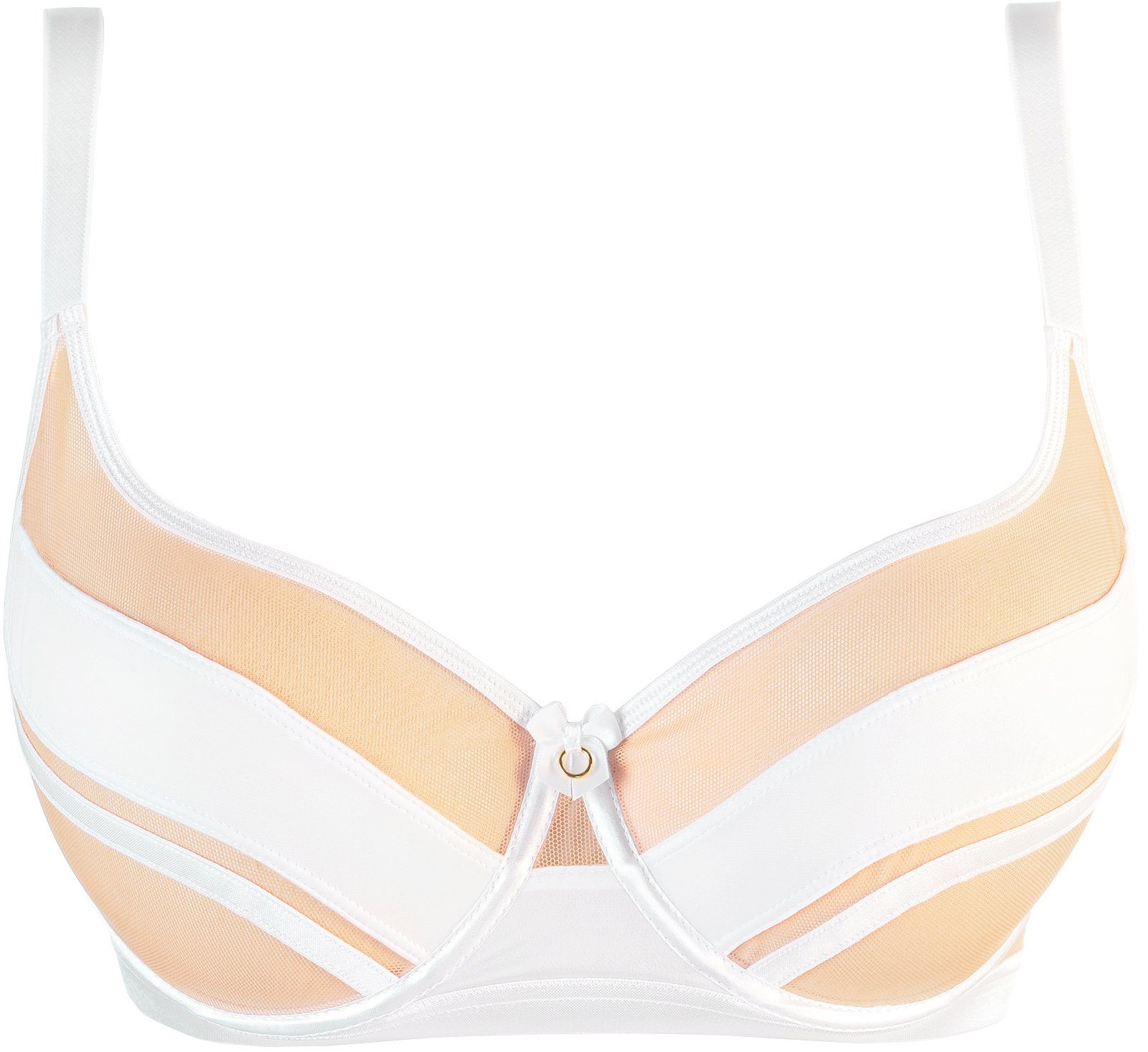 Axami Balconnet-BH Bügel-BH in weiß-beige gestreift verstellbar (einzeln, 1-tlg)