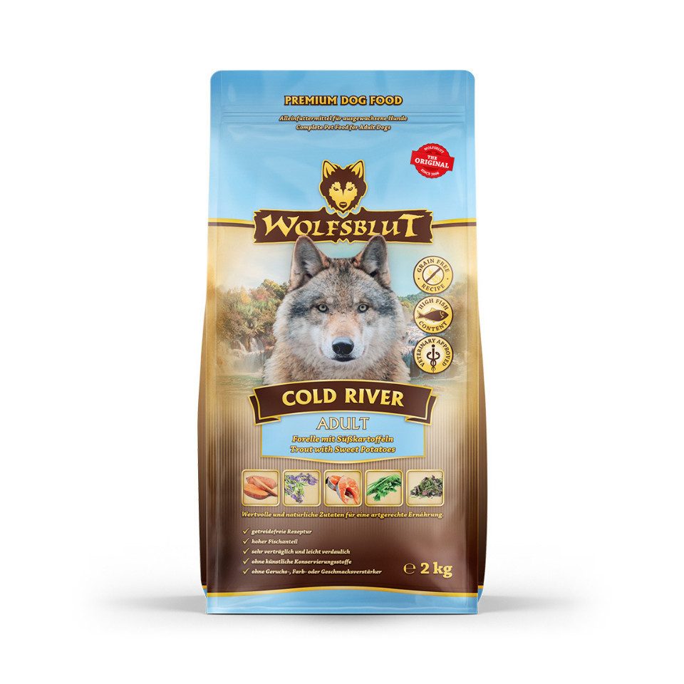 Wolfsblut Cold River Adult - getreidefreies Trockenfutter mit Forelle, Trockenfutter für: Hunde
