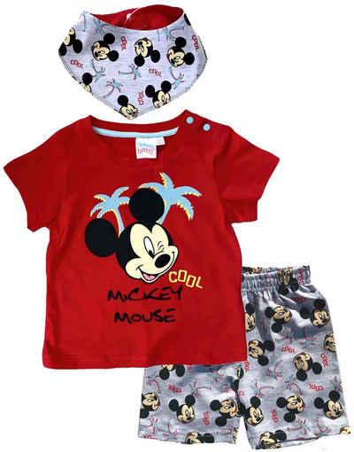 Disney Baby T-Shirt & Bermudas »Mickey Mouse Disney Baby Jungen Set T-Shirt, Shorts + Halstuch 3 Teile Gr.62 68 80 86 92 Kinder 3 6 12 18 24 Monate«