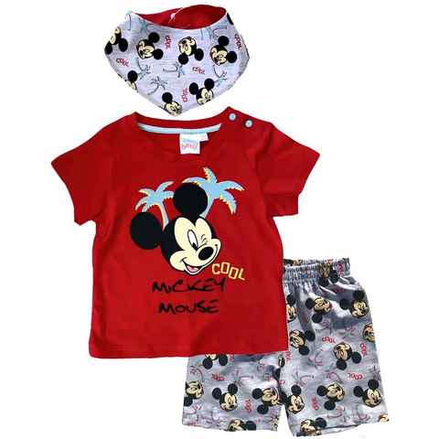 Disney Baby T-Shirt & Bermudas Mickey Mouse Disney Baby Jungen Set T-Shirt, Shorts + Halstuch 3 Teile Gr.62 68 80 86 92 Kinder 3 6 12 18 24 Monate
