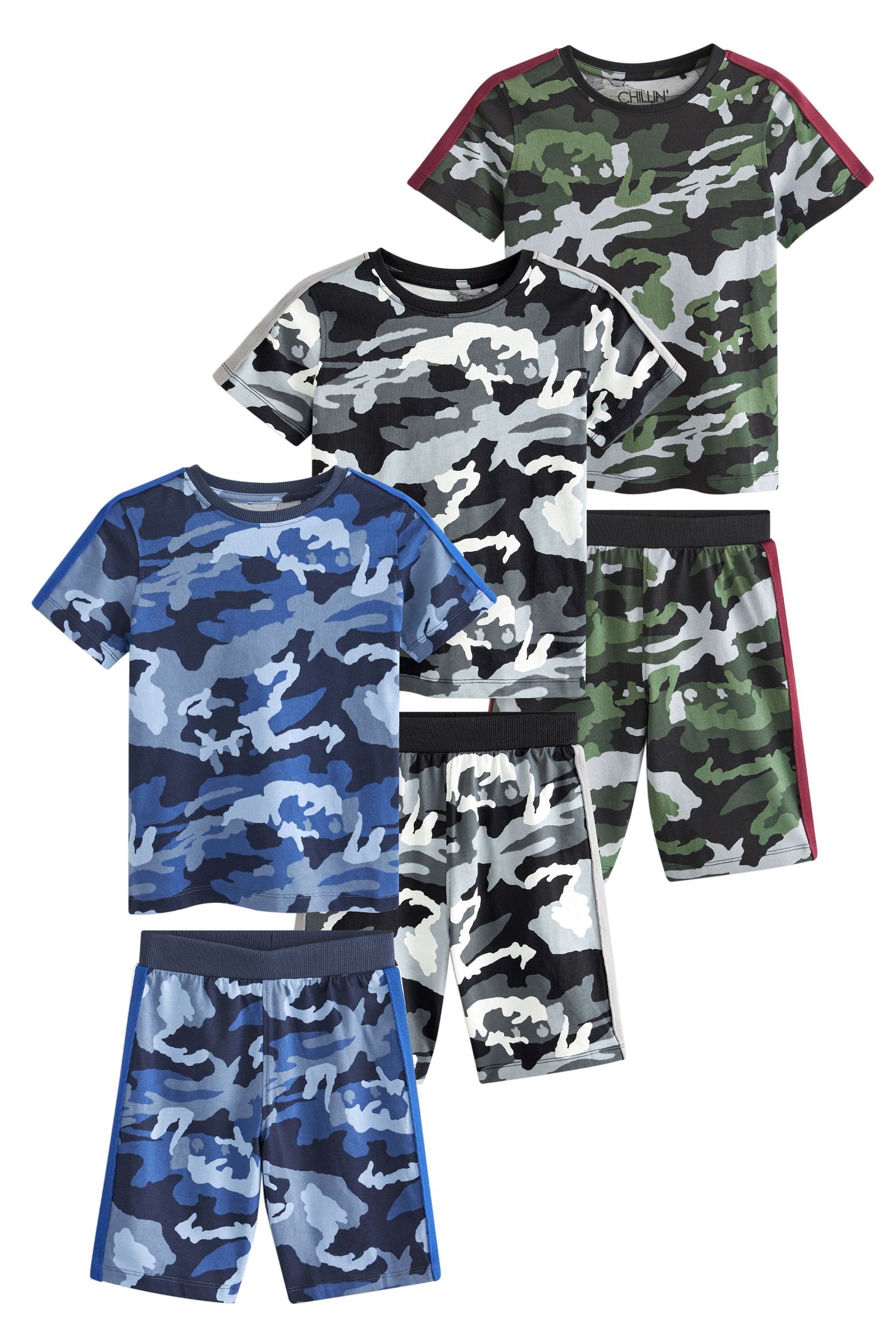 Next Pyjama Kurze Schlafanzüge, 3er-Pack (6 tlg) Camouflage