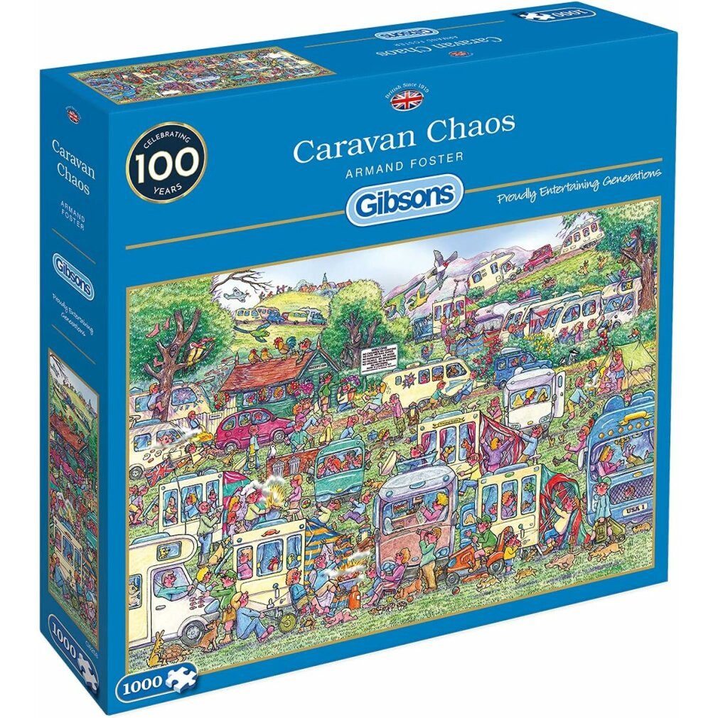 GIBSONS Puzzle Puzzle Chaos der Wohnwagen 1000 Teile, Puzzleteile