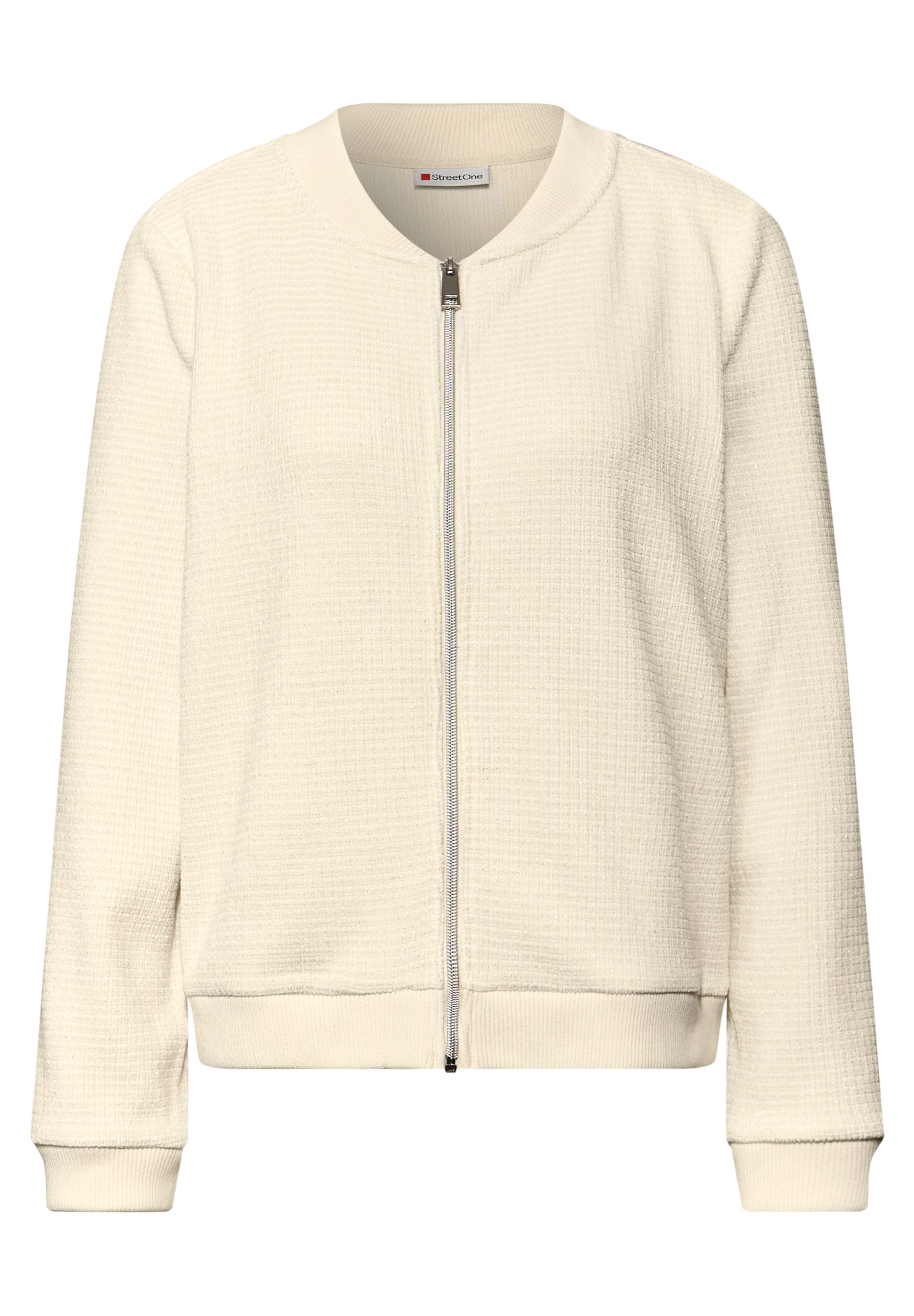 STREET ONE Langarmshirt Schimmernde Strukturjacke günstig online kaufen