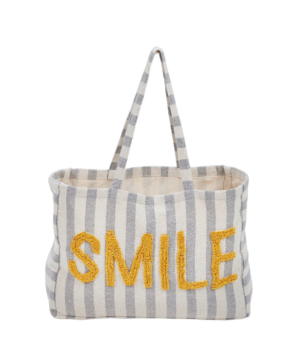 Strandtasche XXL Strandtasche HAPPY mit Schriftzug "SMILE" ca. 70 x 37 x 49 cm