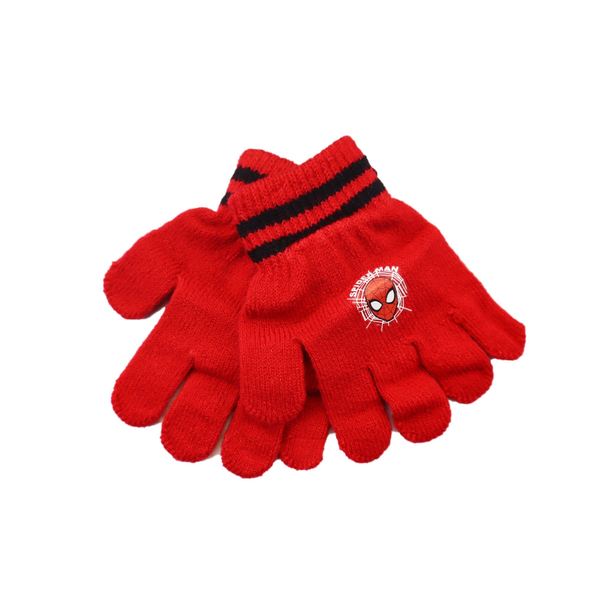 MARVEL Schlupfmütze Marvel Spiderman Jungen Wintermütze plus Handschuhe Gr. 52 bis 54