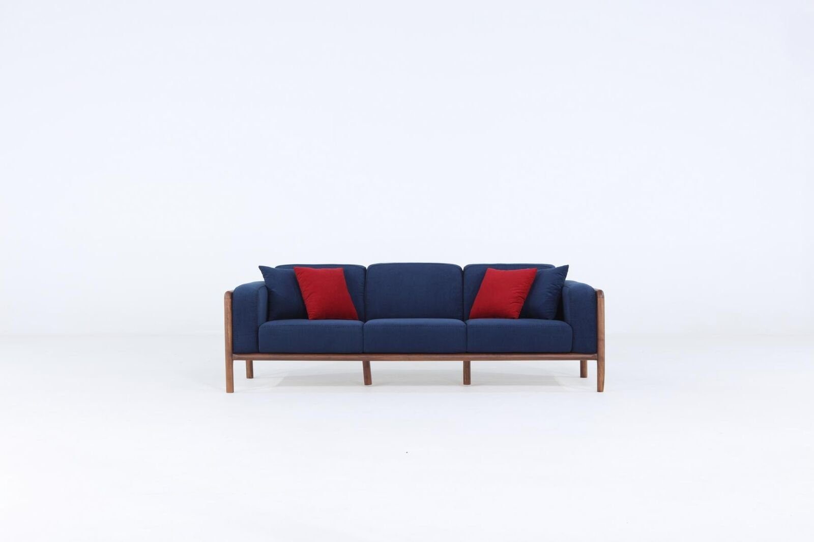 JVmoebel 3-Sitzer Sofa 3 Sitzer Dreisitzer Modern Stoff Blau Sofas Design Wohnzimmer Neu, 1 Teile, Made in Europa