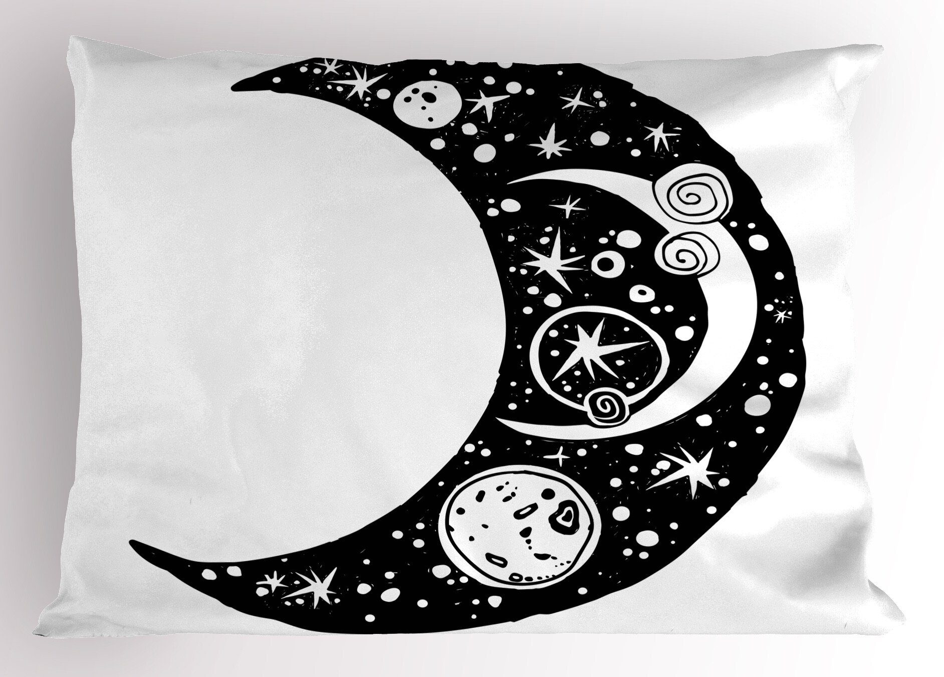 Kissenbezüge Dekorativer Standard King Size Gedruckter Kissenbezug, Abakuhaus (1 Stück), magic Moon Crescent Doodle | Kissenbezüge