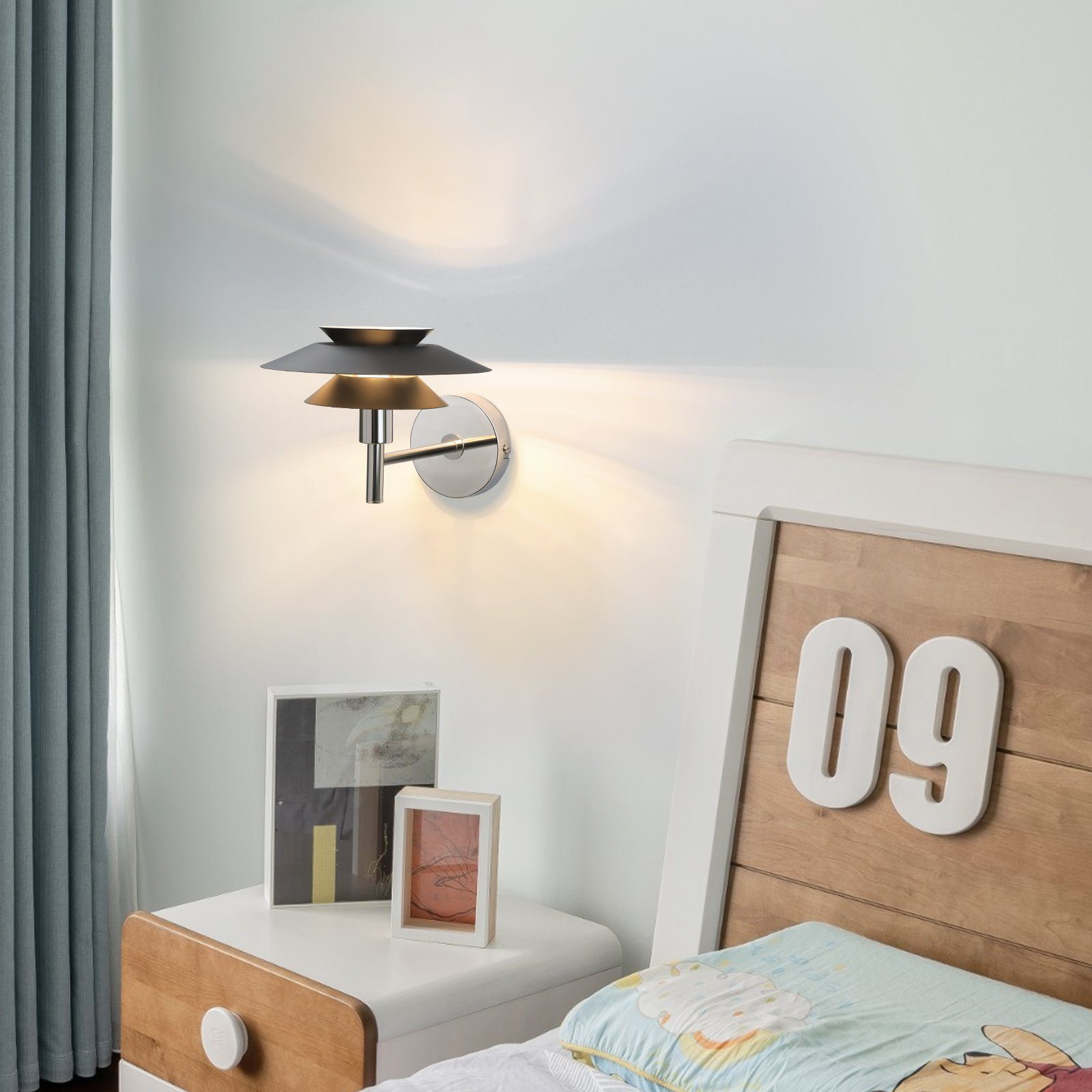 Schlafzimmer Kinderzimmer Flur G9 Metall, Schwarz Wandbeleuchtung für Innen Nettlife Wandlampe Küche Treppenhaus Modern ohne Leuchtmittel, Wohnzimmer Wandleuchte