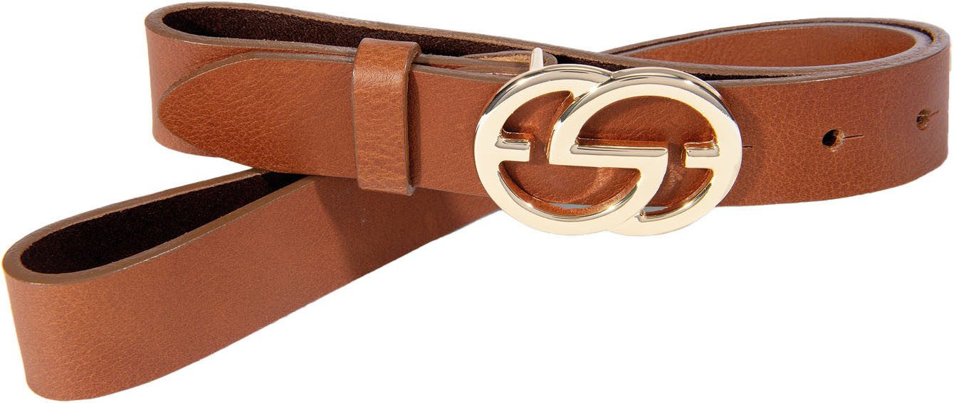 Silbergift Koppelgürtel mit glänzend polierter goldfarbener günstig online kaufen