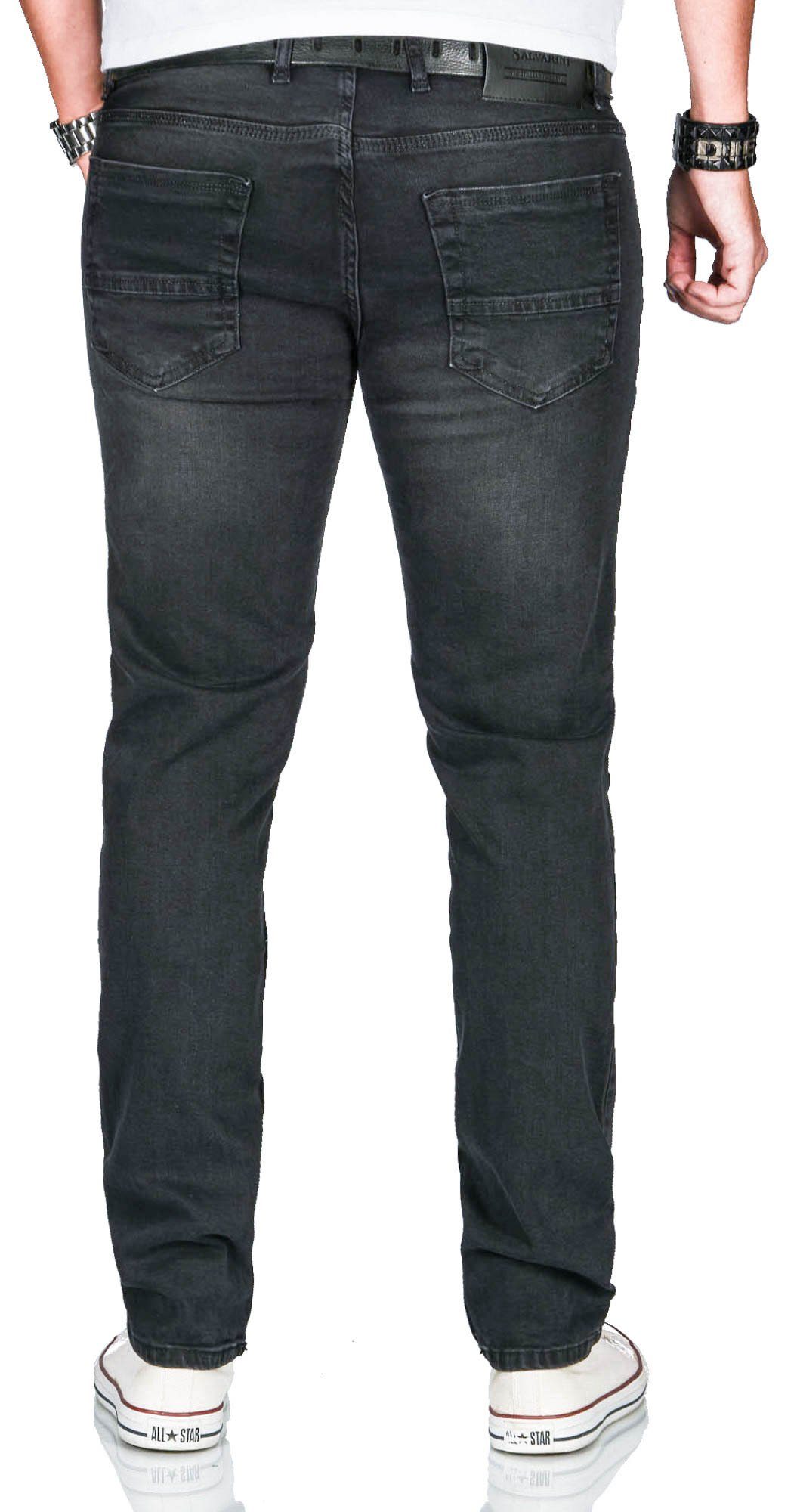 mit und look mit used Used 2% Slim-fit-Jeans - AS-165 Alessandro Salvarini Elasthan Effekt Schwarz ASCatania