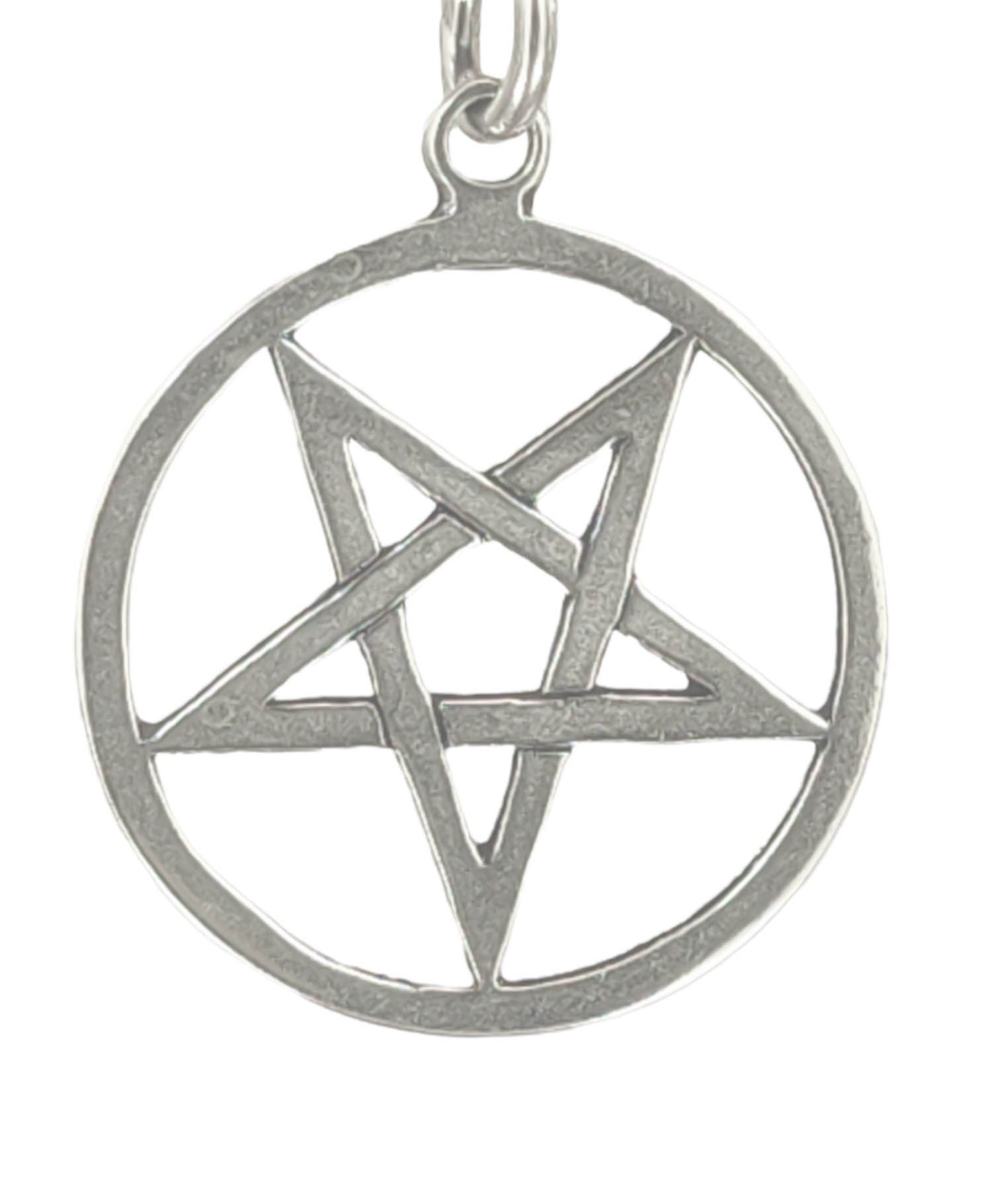 Zauber Satanist, Magie Si.53 Pentagramm Satan (Sterlingsilber) Kettenanhänger Kiss Luzifer of 925 Leather Silber