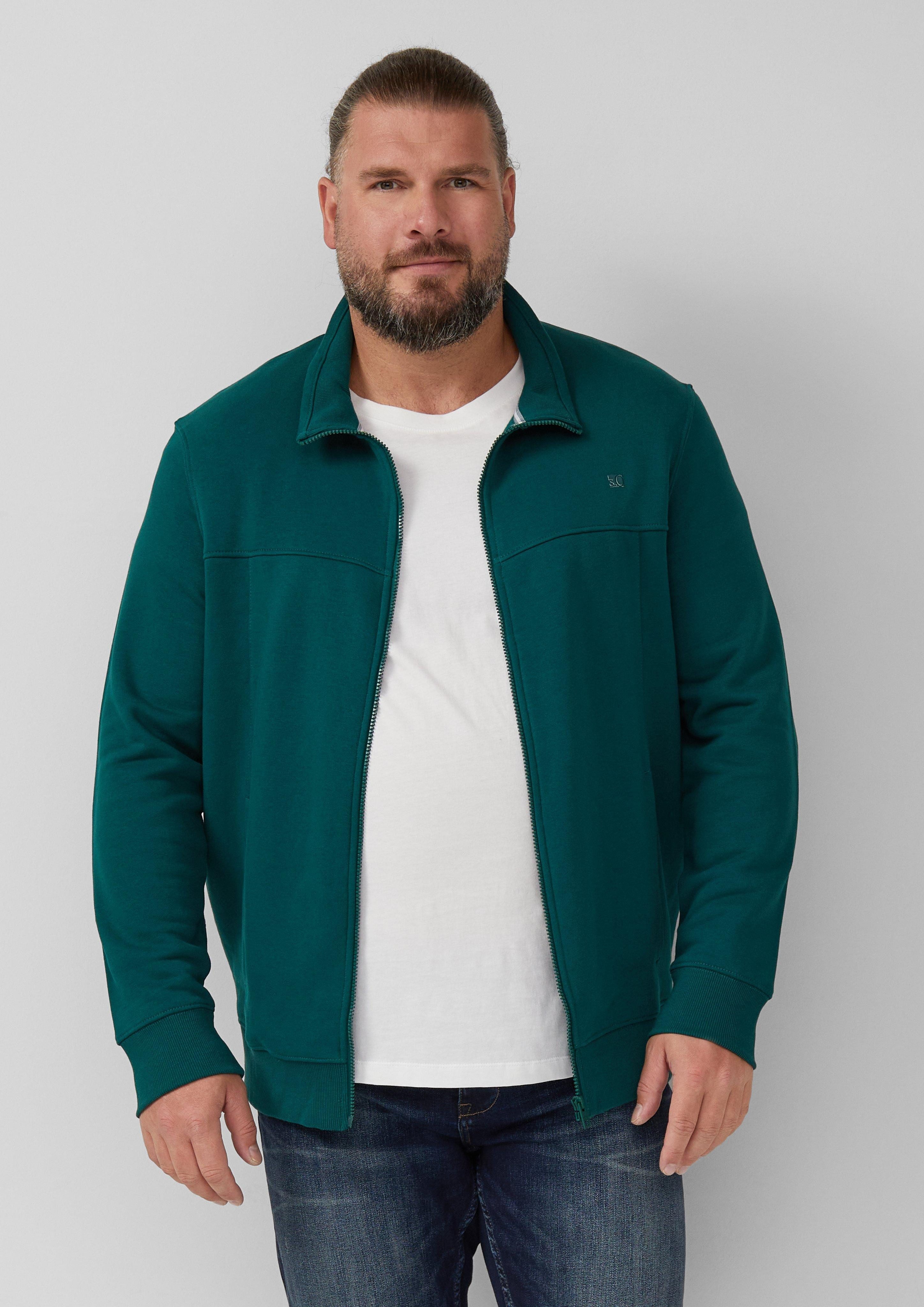 s.Oliver Allwetterjacke Sweatshirt-Jacke mit Stehkragen und Eingrifftaschen