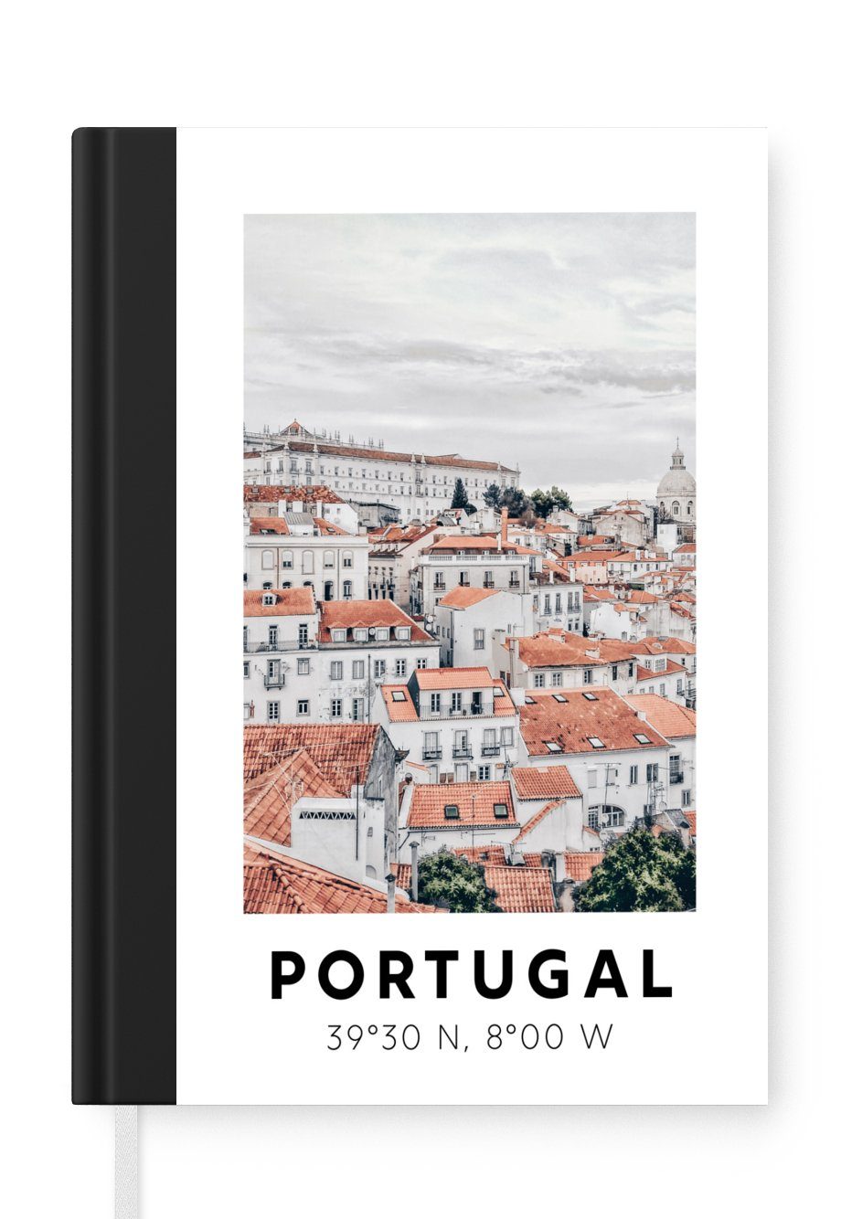 98 Skyline, MuchoWow Notizbuch Tagebuch, - Seiten, Portugal - Merkzettel, Haushaltsbuch Journal, Notizheft, A5, Rot