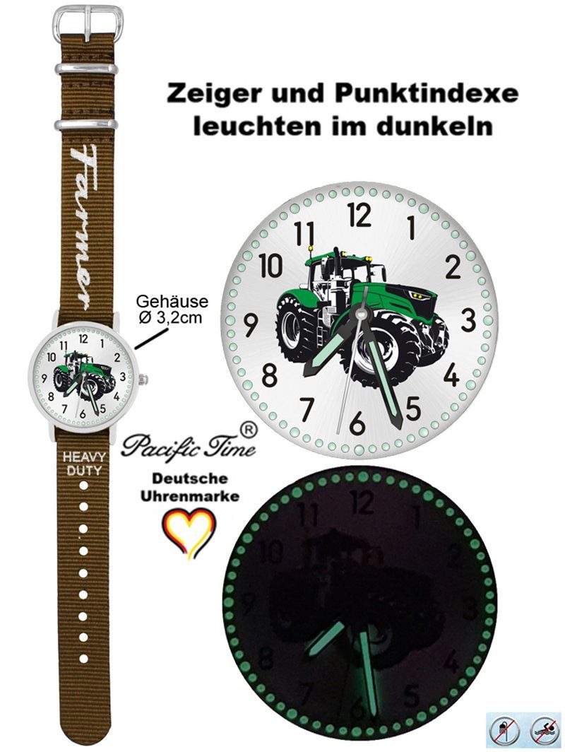 Pacific Time Quarzuhr Kinder Armbanduhr Traktor grün Wechselarmband, Mix und Match Design - Gratis Versand – Bild 3 von 5