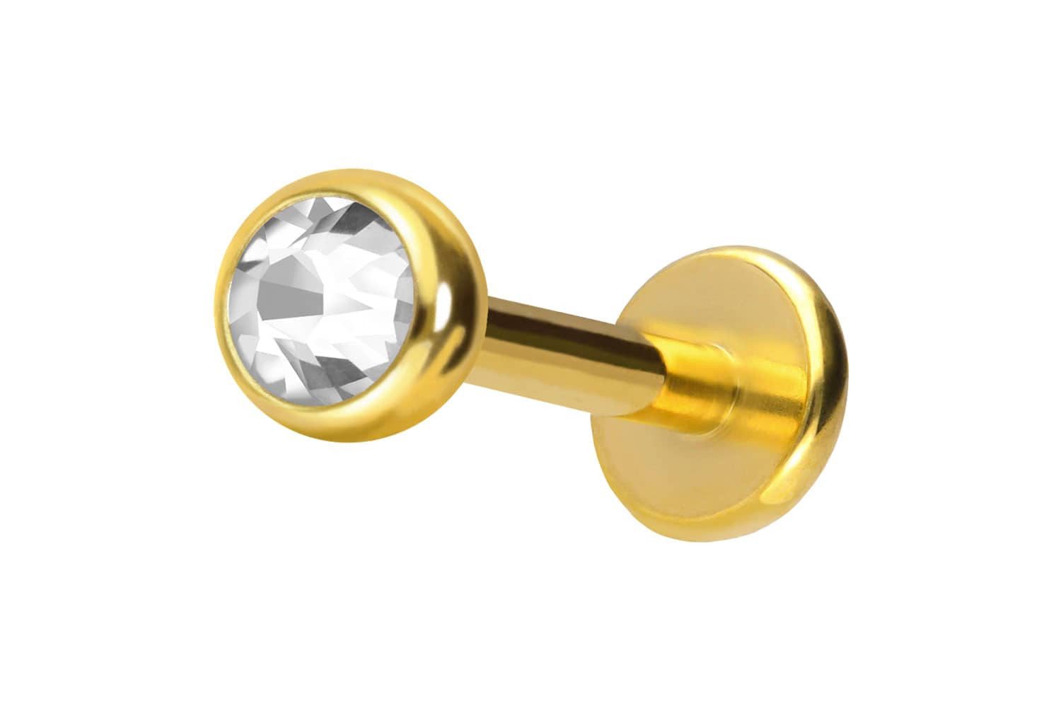 PIERCINGLINE Piercing-Set Titan Labret KRISTALL (Labrets, 1-tlg)