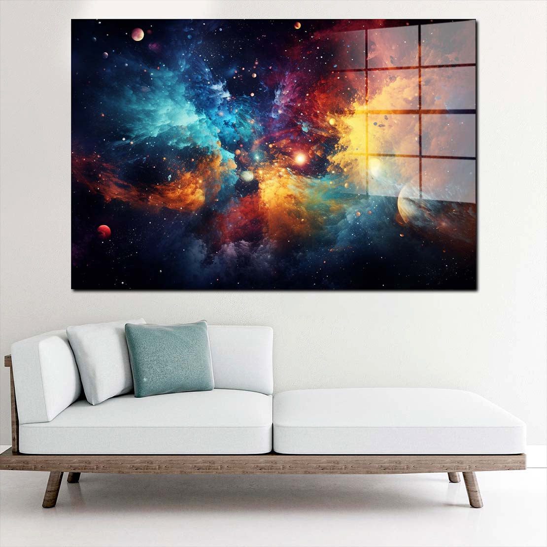 Artedinoi Acrylglasbild Weltraum Abstract Style Acrylglas Wandbild Bild Wanddeko Wohnzimmer XL