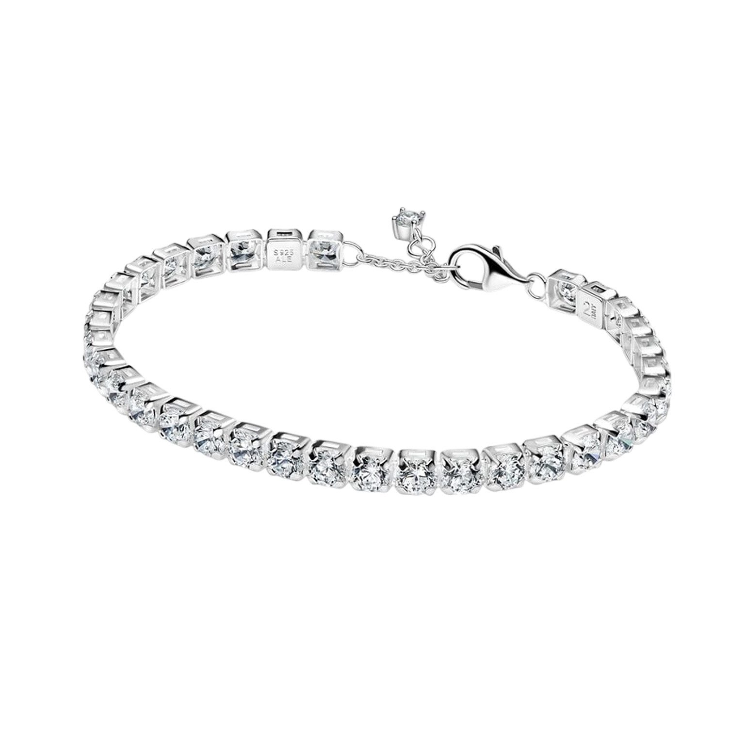 Pandora Armband Tennisarmband Damen Funkelnde Zirkonia Weiss Silber 593539C günstig online kaufen