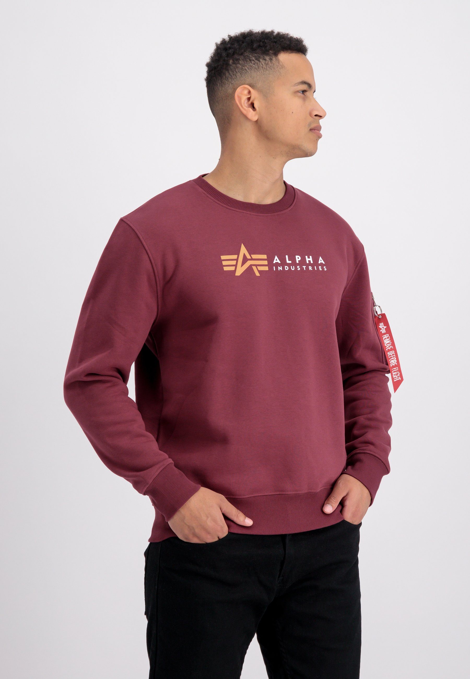 Alpha Industries Sweater Alpha Industries Men - Sweatshirts Alpha Label Sweater burgundy | 