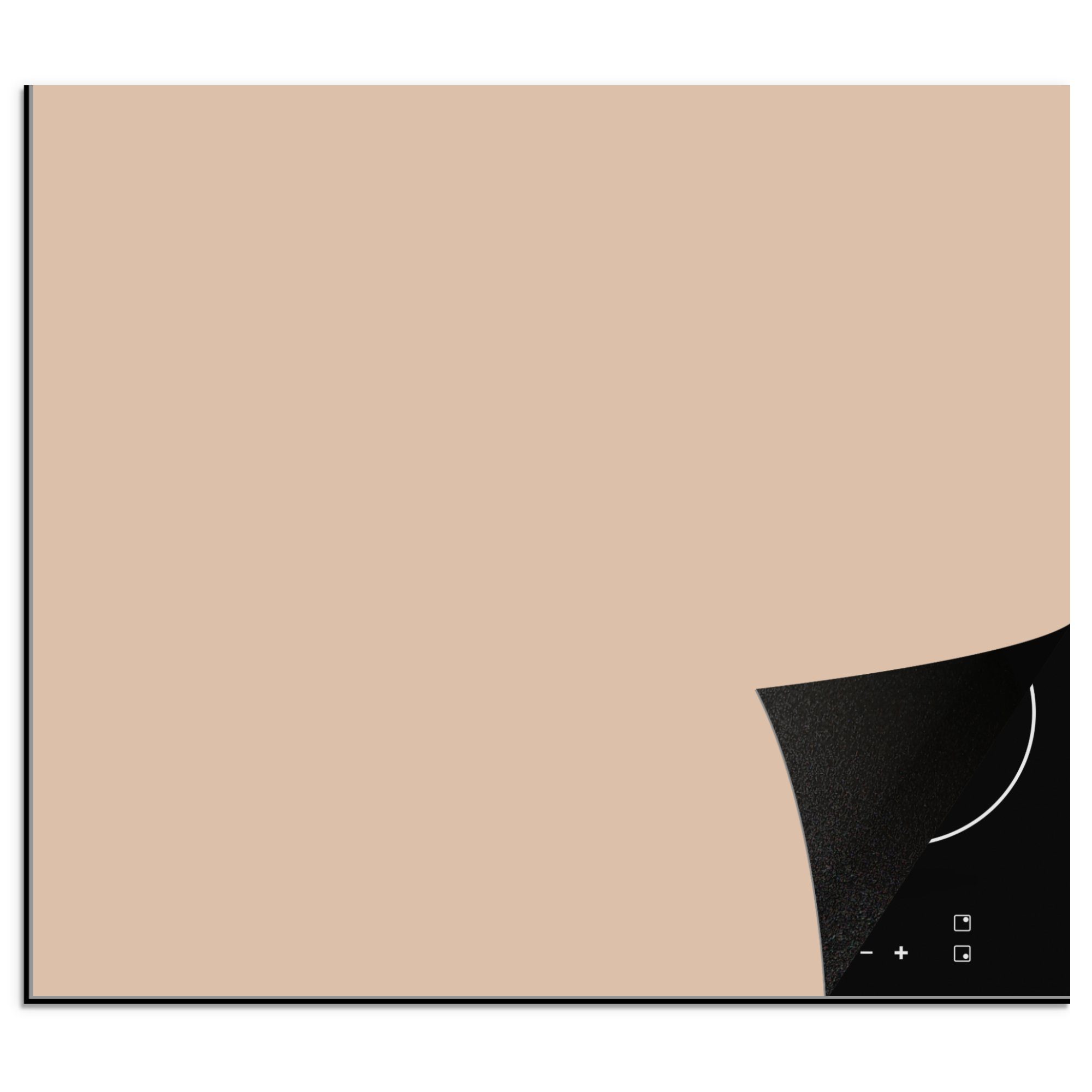 Farben cm, tlg), - Arbeitsfläche Ceranfeldabdeckung Mobile Vinyl, MuchoWow - Herdblende-/Abdeckplatte Beige (1 Unifarben, nutzbar, 60x52