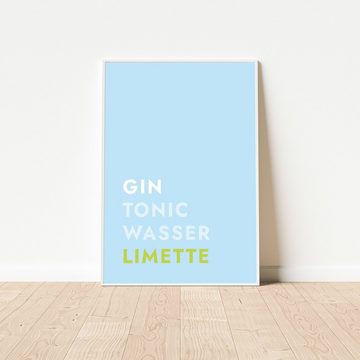 MOTIVISSO Poster Cocktail Gin Tonic Limette - Text
