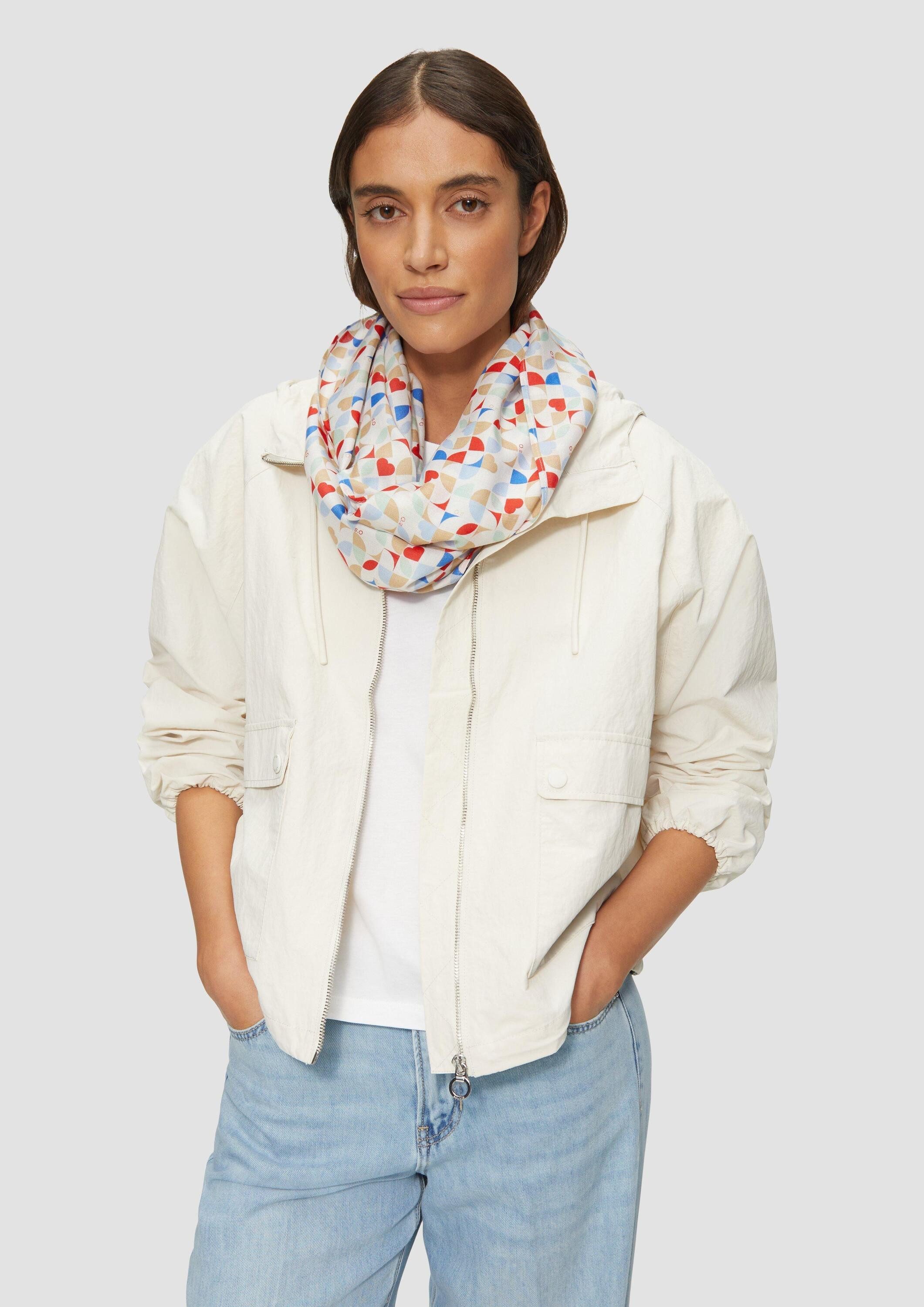 s.Oliver Loop Snood, Lässiger Loop Schal aus Viskose mit All-over-Print