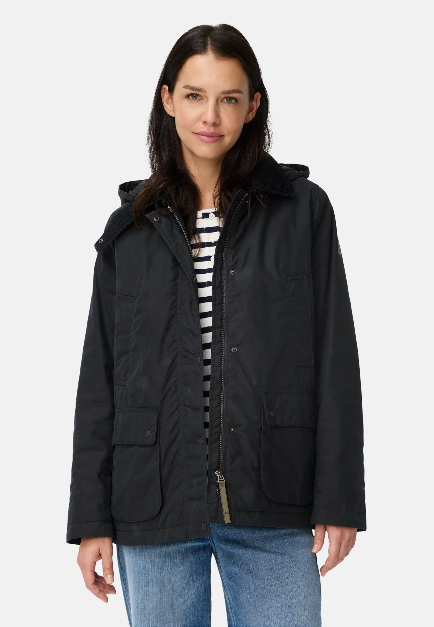 camel active Fieldjacket mit abnehmbarer Kapuze und Kordkragen Langarm günstig online kaufen