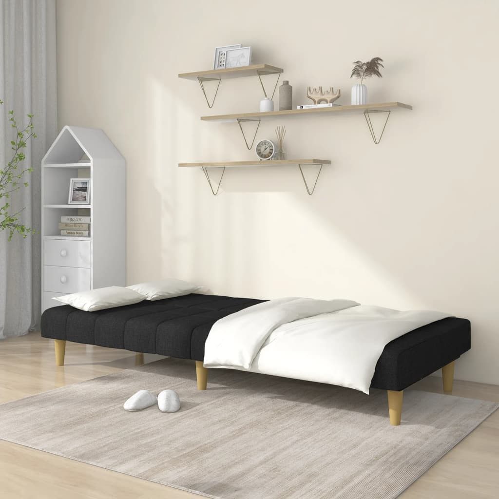 vidaXL Sofa Schlafsofa 2-Sitzer Schwarz Stoff günstig online kaufen