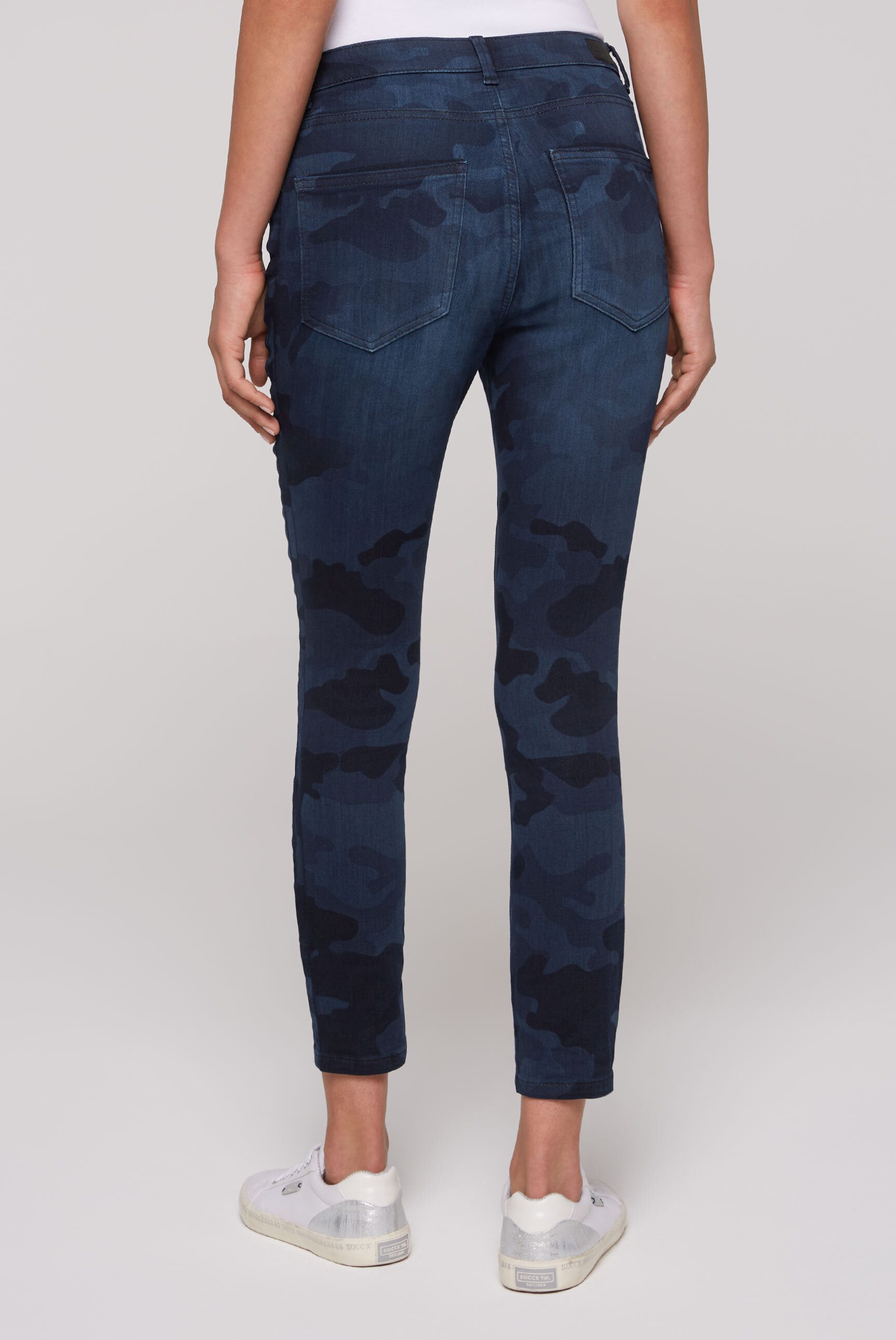 SOCCX Slim-fit-Jeans mit verkürztem Bein